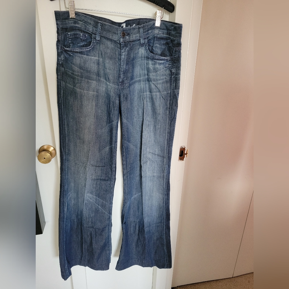 7 For All Mankind Ginger Wide Leg Jeans - Sz. 31